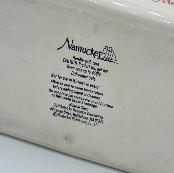 Nantucket Christmas Ceramic Mini Loaf Pans Vintage Ornaments & Santa Set of 2 - Picture 6 of 15